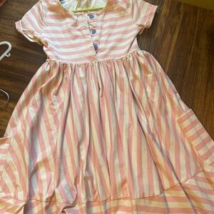 SweetHoney Pink and Cream Striped Dress